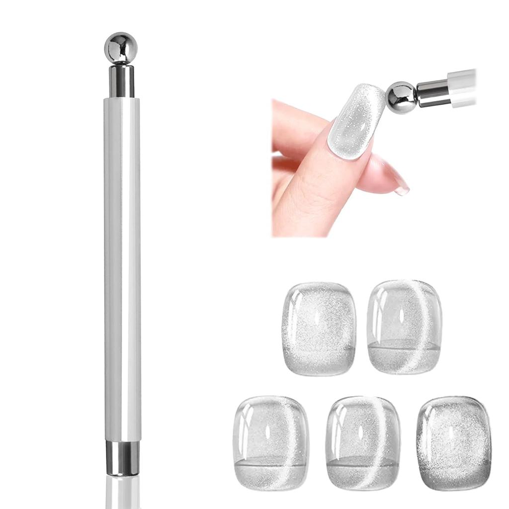 THR3E STROKES Essentials Cat Eye Magnetic for Nails Double-Head Nail Magnet Sturdy Cat Eye Magnet for Nails with Round Magnetic Bead Multifunctio