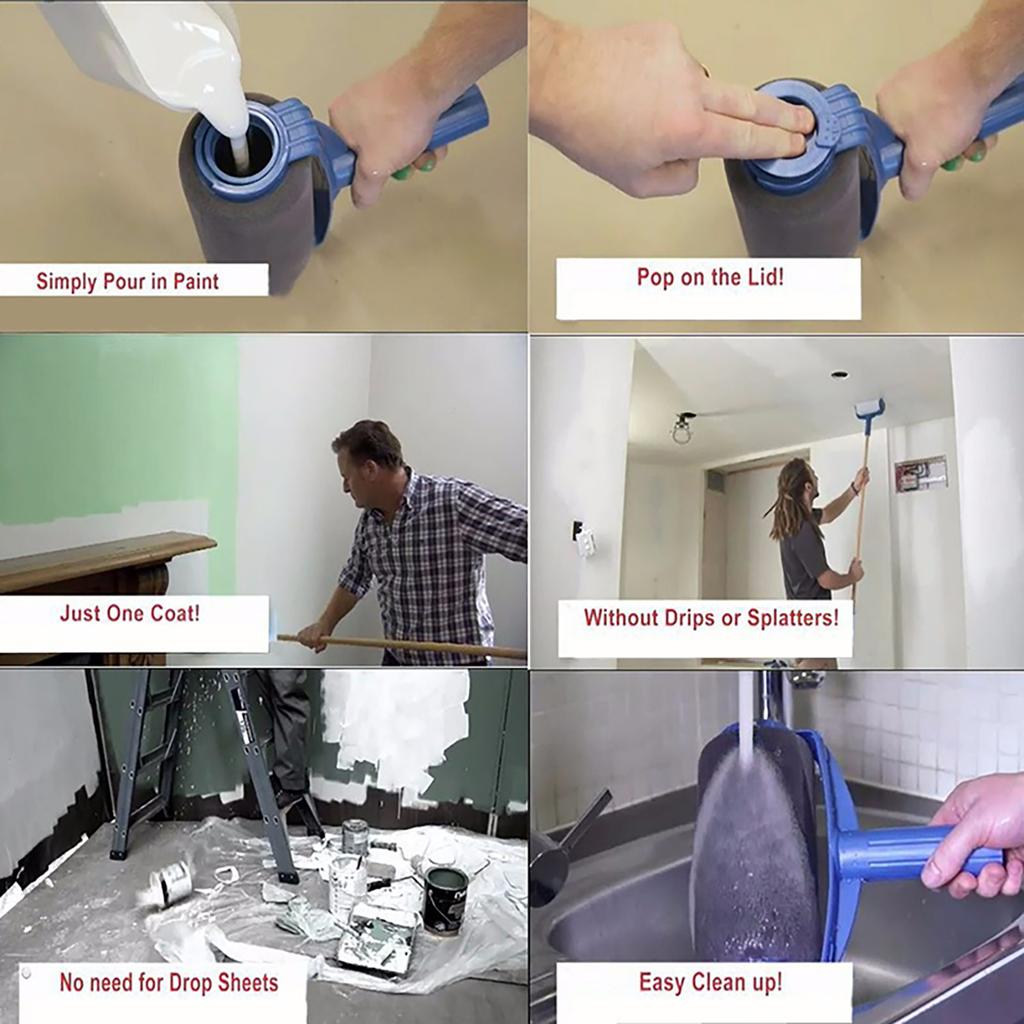 5 in 1 Corner Paint Roller Brush for Smooth Painting Wall Ceiling Edges with Angled Design Durable Coverage