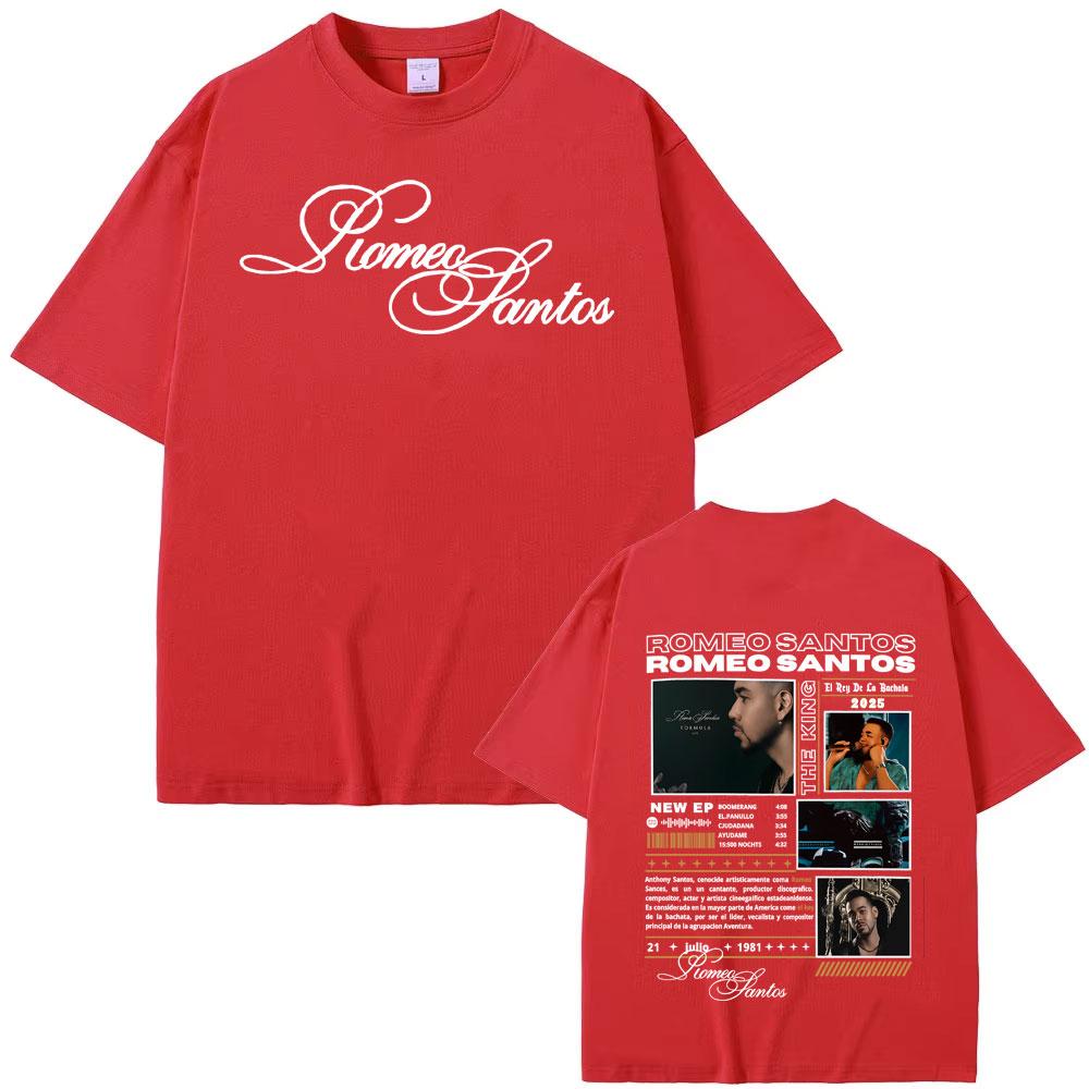 Rapper Romeo Santos The King Tormula Tour 2025 Graphic T Shirts Unisexs Women Gothic Fashion Hip Hop T Shirt Tshirts
