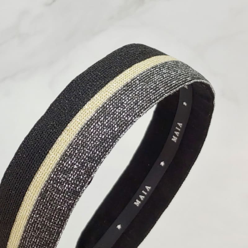 MAIA Shining Stripe Headband - Black