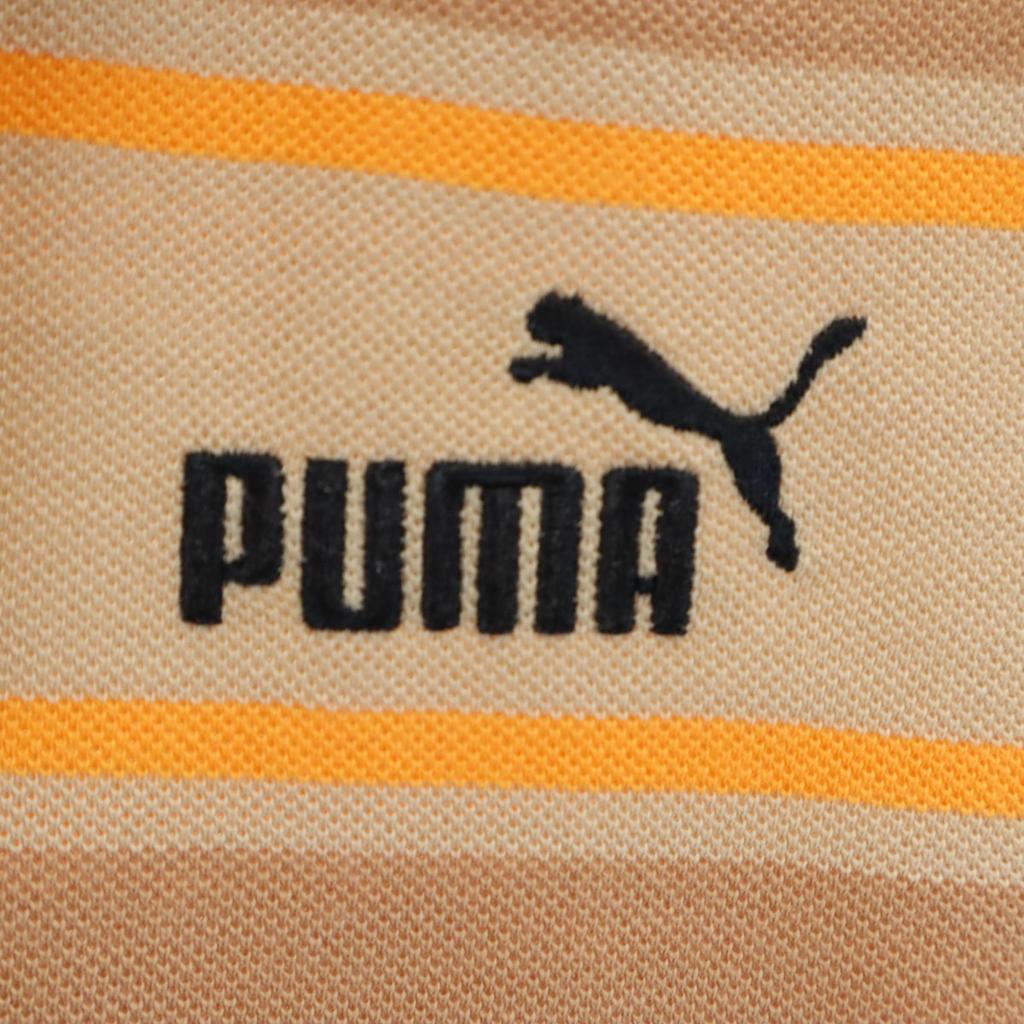 Puma Bordürenmuster Kurzarm Poloshirt S beige Herren Gebraucht
