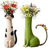 2pcs Cute Cat Shaped Flower Vase for Desk Shelf Decor Gardening Gift Home Decor