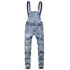 Tute da Lavoro Biker Eleganti da Uomo Salopette Jeans Tuta Jeans Uomo Streetwear Casual Elasticizzate Strappate Salopette Jeans con Bretelle Maschili