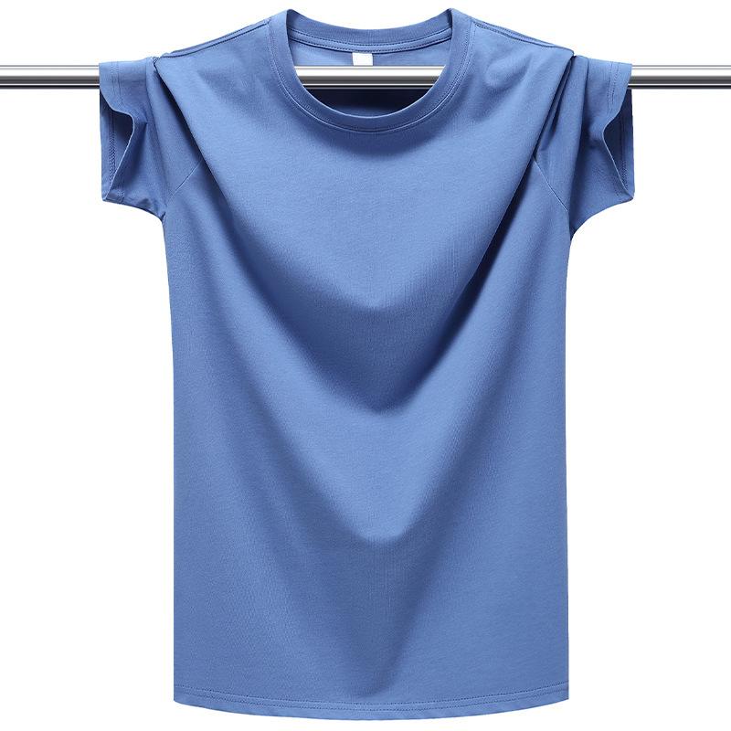 Летняя мерсеризованная хлопковая футболка Ice Feeling с короткими рукавами мужская повседневная свободная футболка Ice Feeling с короткими рукавами 4XL 1698₽