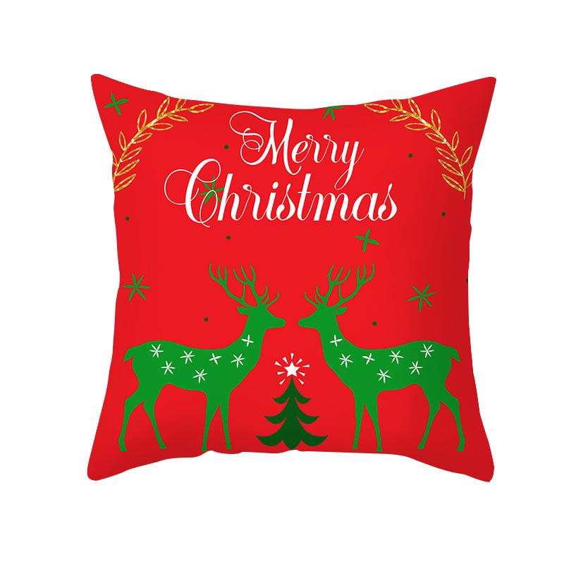 Nordic Christmas Pillowcase Printed Elk Snowflake Sofa Cushion Cover Office Cushion Cover Home
