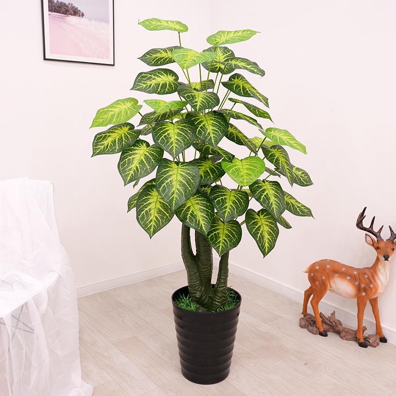 Große künstliche Fischschwanzpalme als Zimmerpflanze | Indoor-Kunstgrün für die Wohnzimmerdekoration