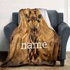 Giraffe Portrait With Earthy Texture Gift Personalized Blanket Personalized Name Durable Comfort Versatile For Sofa Couch Office Bed Picnics Four
