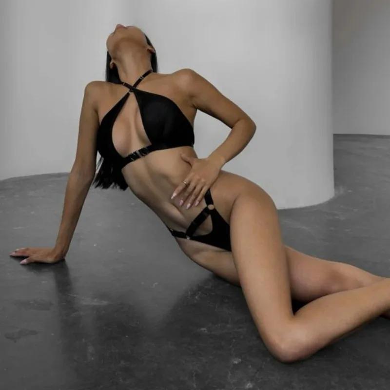 Two Pieces Hot Sexy Lingerie Sets Women Cut Out Sexy Erotic Set Fancy Underwear Thin Mesh Push Up Bra And Panty Erotic Costumes