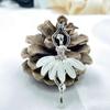 Baroque Luxury Ballerina Design Brooch for Men and Women Jewelry Accessories Wedding Holiday Party Gift