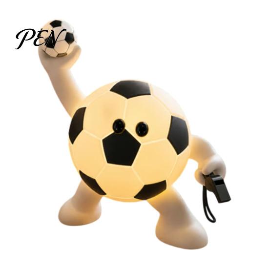 Soft Warm LED Bedroom Lighting Sports Ball Silicone Night Light, 7 Styles Football Basketball Tennis Golf Amber Atmosphere Tap Lamp, USB Rechargeable