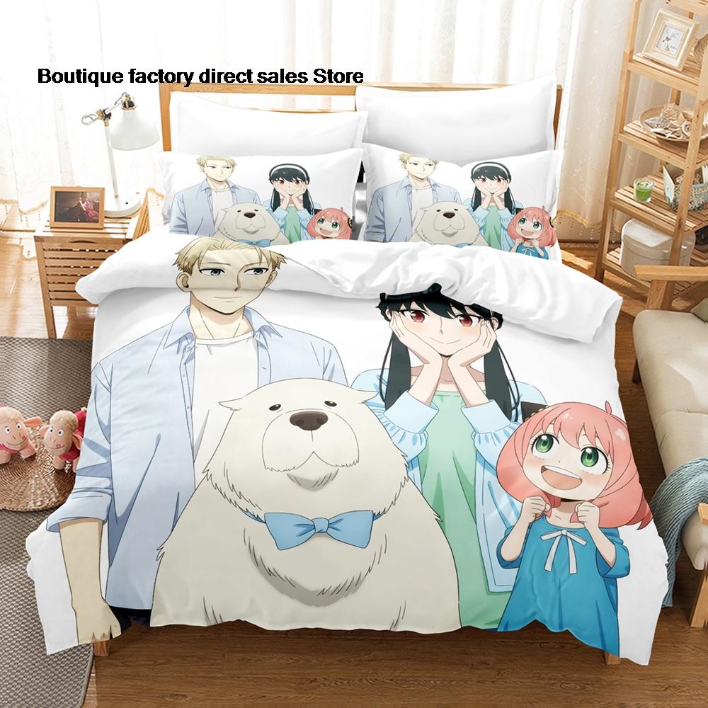 

SPY×FAMILY Bedding Set Single Twin Full Queen King Size Bed Set Kids Bedroom Duvetcover Sets Anime SPY×FAMILY bed sheets set EU Single(135x200cm)