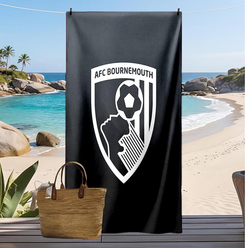 Bournemouth Fußball Druck Strandtuch, Großes Weiches Schnelltrocknendes Handtuch für Strand Camping Schwimmen