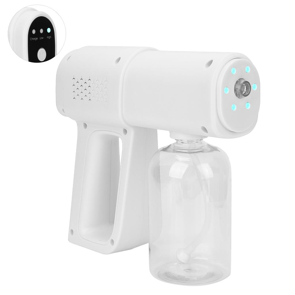 Pulverizador de Limpeza Nanômetro Portátil Recarregável USB Sem Fio Multifuncional Pulverizador de Névoa Fina 380ml Branco