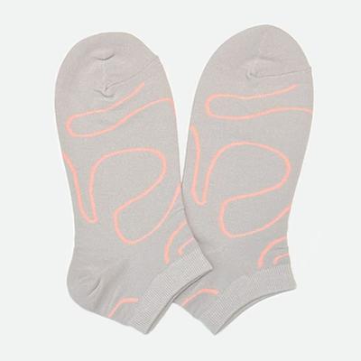 YELLOWSOCKS ANKLE SOCKS RIBBON GREY
