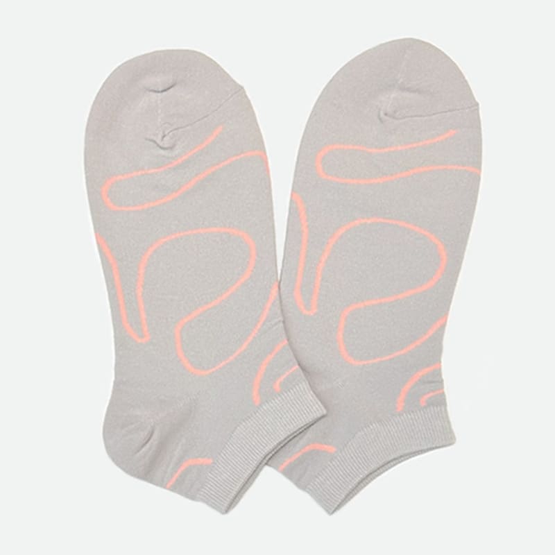 YELLOWSOCKS ANKLE SOCKS RIBBON GREY