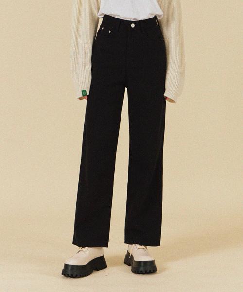 HAINT Beni Wide Long Straight Jeans_Black