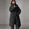 ELLE French Casual Basic Loose Versatile Long Sleeve Hooded Warm Long Puffer Coat Women Outerwear EY52082