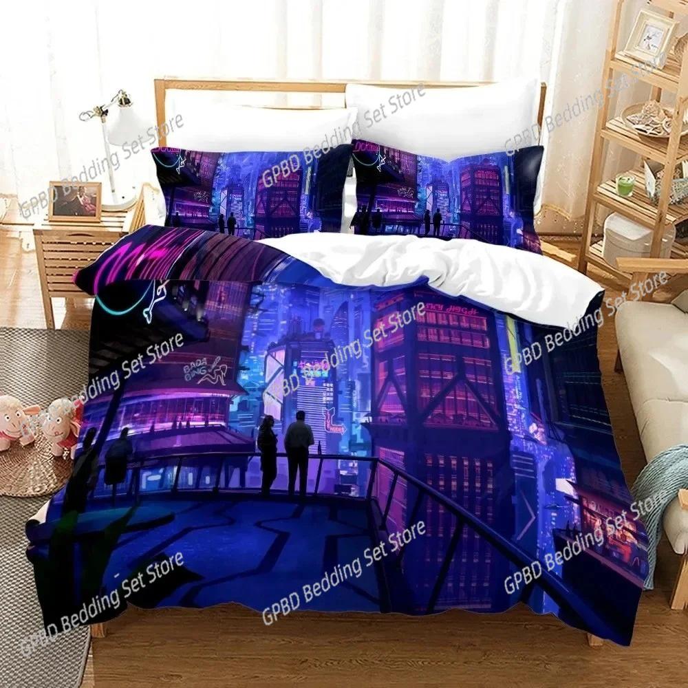 3D Print New York City Night View Beding Set 3D Printed Suitable for Bedrom Soft Duvet Cover Set With Pilowcases Children Kids Home Textile