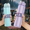 1PC Baseball Sport Text Logo Print 750ml Color Plastic Sports Water Bottle Leakproof Flip Straw Lid Suitable for Sports Office Home Use