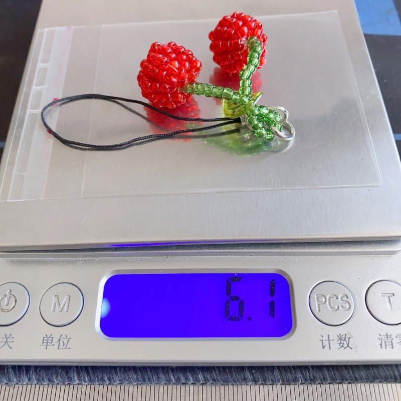 Fashion Beaded Cherry Phone Charm Straps Car Keys Hanging Pendants Y2K Style Bag Decoration Lanyard Purse Accessories