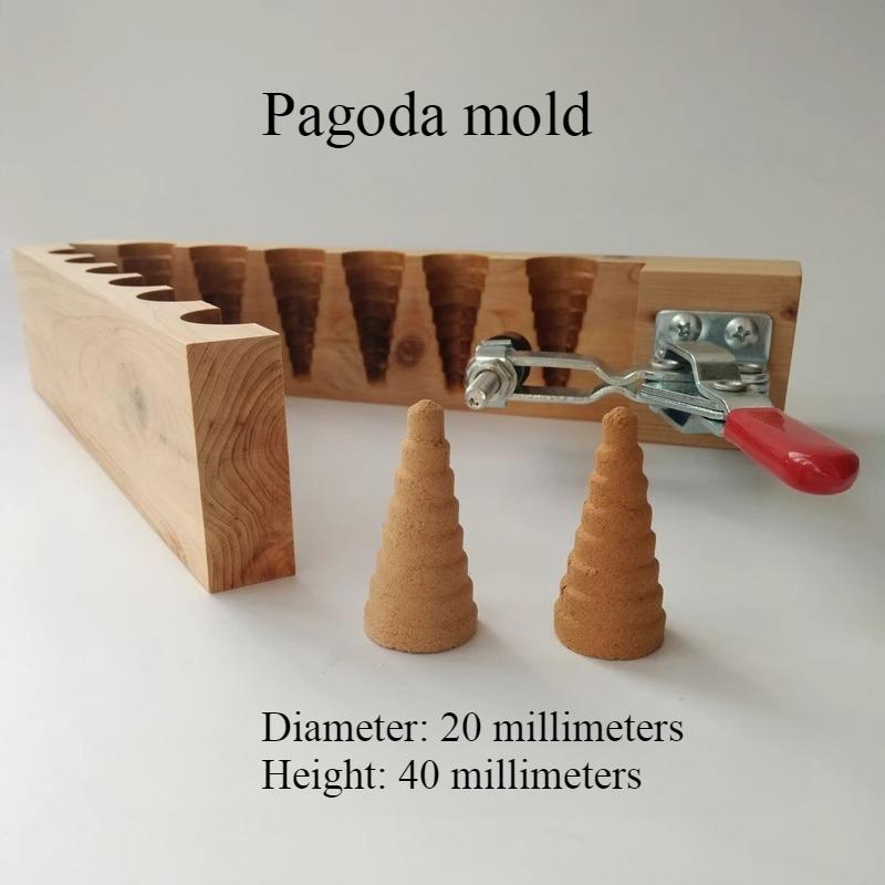 Conical Incense Molds Wood Material Handmade Pagoda Bullet Head Inverted Conical and Reverse Flow Incense Forming Mold Tools