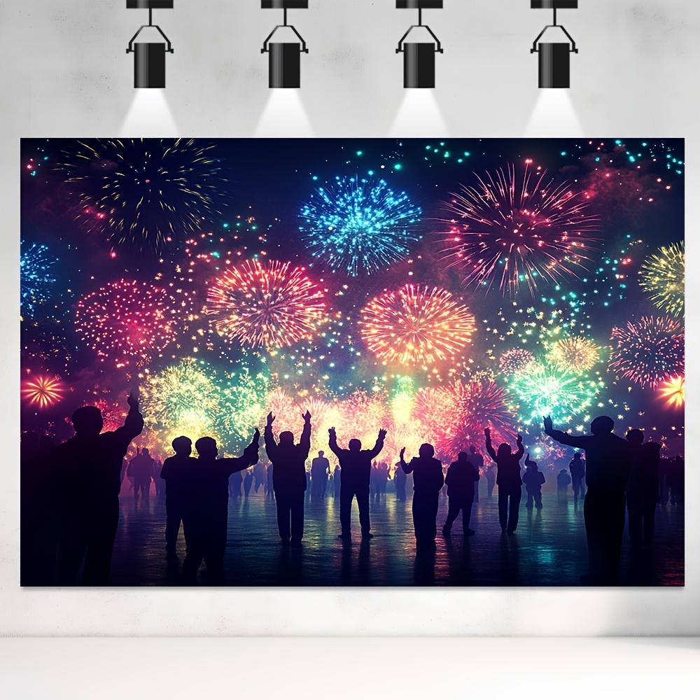 1Pcs Fireworks Celebration Pattern Decoration Background Backdrop For Photo Studio Photo Booth Party