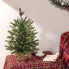 Artificial Mini Christmas Tree Small Xmas Pine Tree with Burlap Base Tabletop Green/Snow Flocked Christmas Tree for Indoor Table Centerpiece