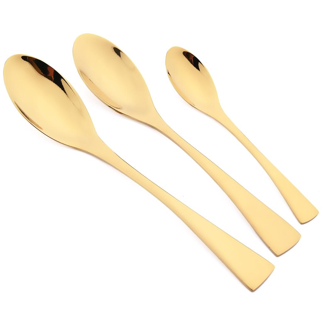 7Pcs Gold Dinnerware Set High Quality Stainless Steel Cutlery Set Knife Fork Tea Spoon Tableware Set Home Kitchen Dinner Silverware Set