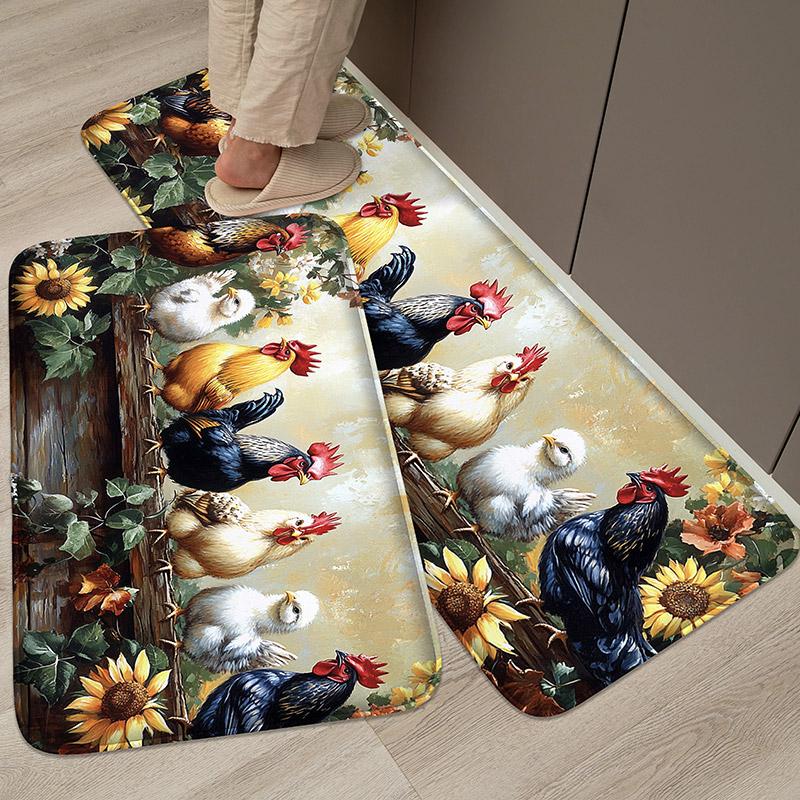 Sunflower kitchen absorbent door mat machine washable kitchen floor mat indoor and outdoor small carpet home decoration mat