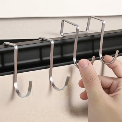 2/5Pcs Clothes Towel Hangers Over-Cabinet Hooks Strong Load-bearing Simple Installation Closet Wardrobe