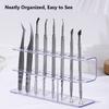 Acrylic Eyelash Tweezers Organizer Stand, 8-Hole Storage Rack Holder for Lash Extension Tools & Makeup Tweezers