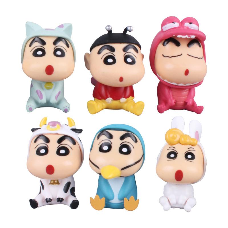 1Set Crayon Shin Chan Action Figure Cartoon Japanese Kawaii Figurines Collectibles Movie Peripheral Toy Gifts for Children