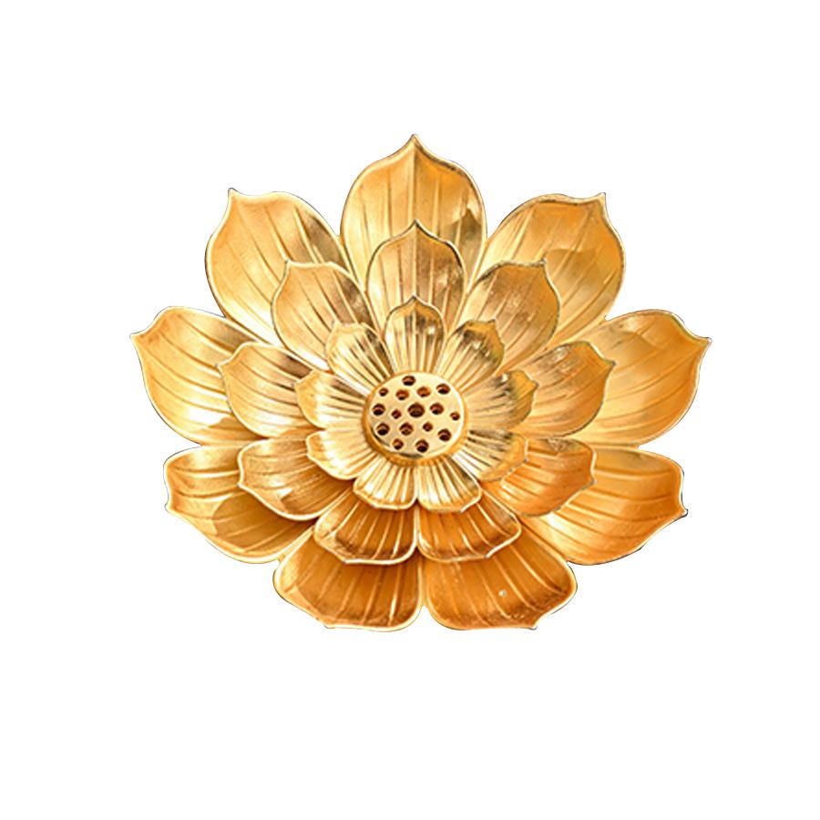 Rökelsebrännare, rökelsehållare för pinnar, mässingslotus rökelsehållare och avtagbar askfångare