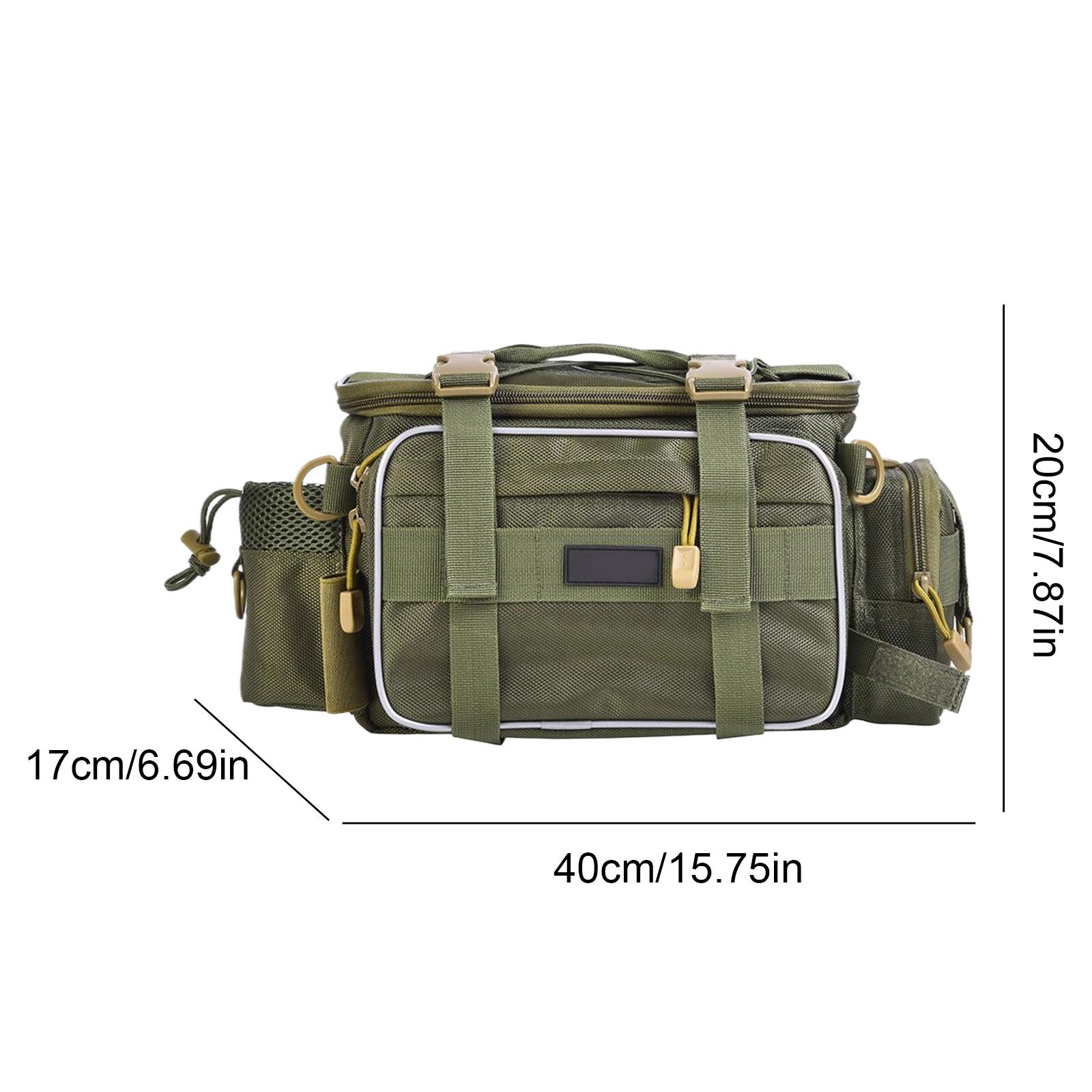 

Thicken Large Capacity Fishing Tackle Bag Gear Organizer Reel Bait Box Storage for Saltwater Freshwater Fishing Hunting Cycling оливковое drab