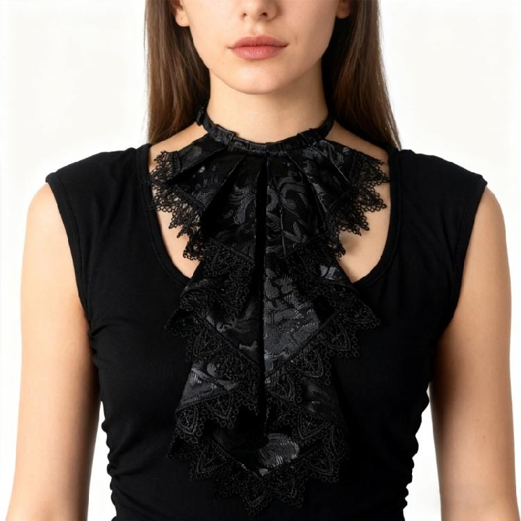 Gothic Flouncing Collar With Layered Ruffle Comfortable Cotton For Women Fashion Elegant Lapel