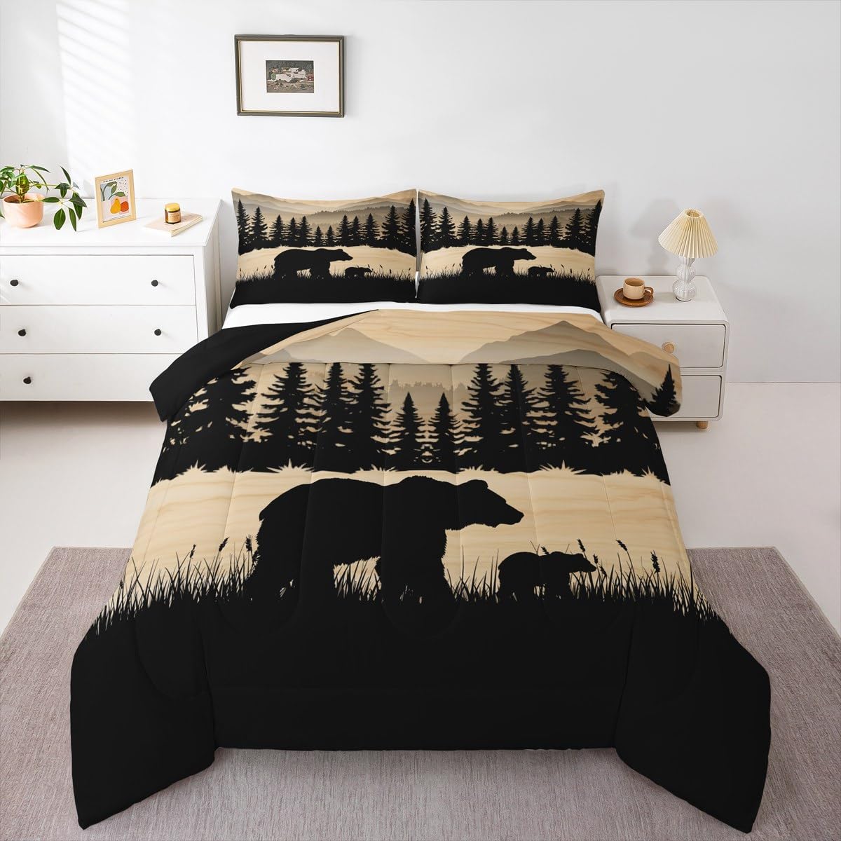 Erosebridal Kids Dinosaur Comforter Twin Dino Bedding Set for Boys Teen,Cartoon Green Bed Set Dinosaur Room Decor,Soft Lightweight Quilt Duv 155x200cm