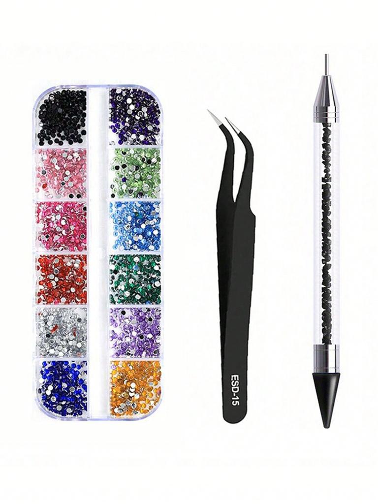 Nails Art Multi-Size Flat Back Acrylic Rhinestones 3D Crystal DIY Decorations Glitter Crystal Gem Manicure Accessories With
