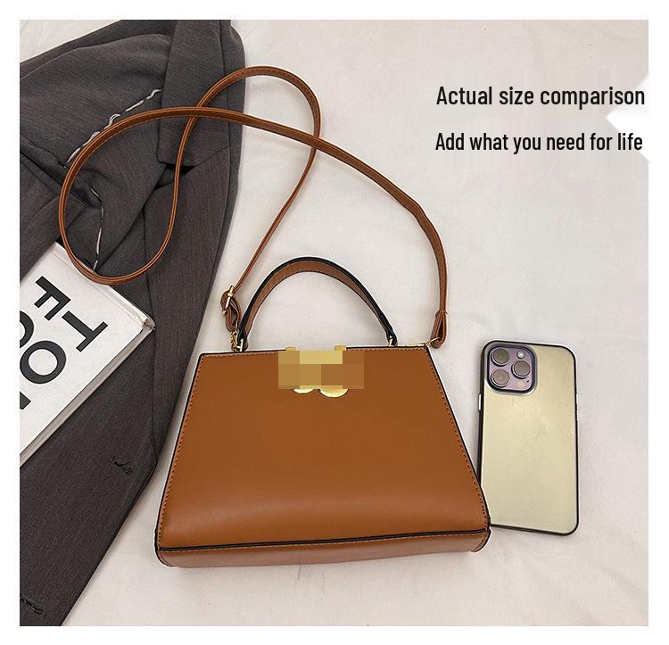 Kelly Bag: Elegant Retro Shoulder & Crossbody Handbag with Solid Color for Commuting