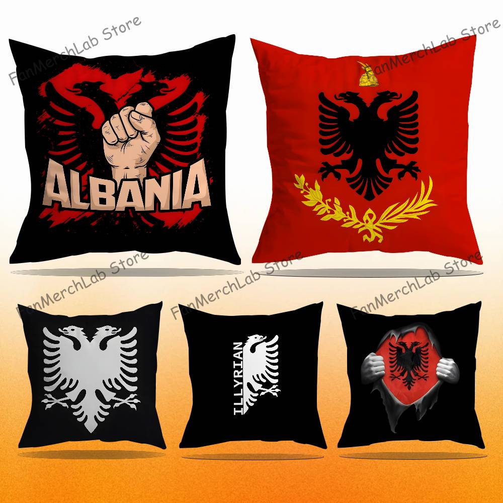 Cuscino con Logo Bandiera Albanese Illirica per Camera da Letto, Auto, Caffetteria, Stanza e Salotto Copricuscino Decorativo per Divano
