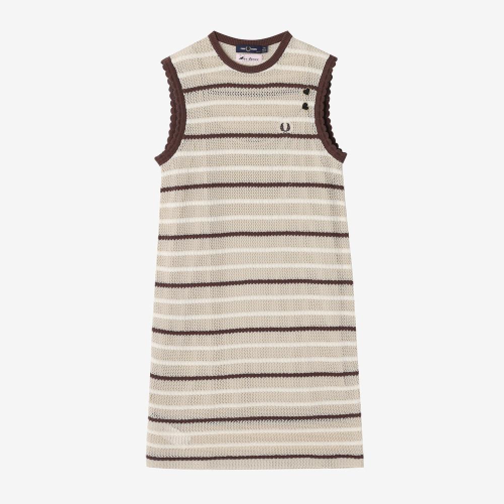 

Fred Perry [amy Winehouse] Linen Sleeveless Knit Dress Oatmeal Afpf2417117 691 S