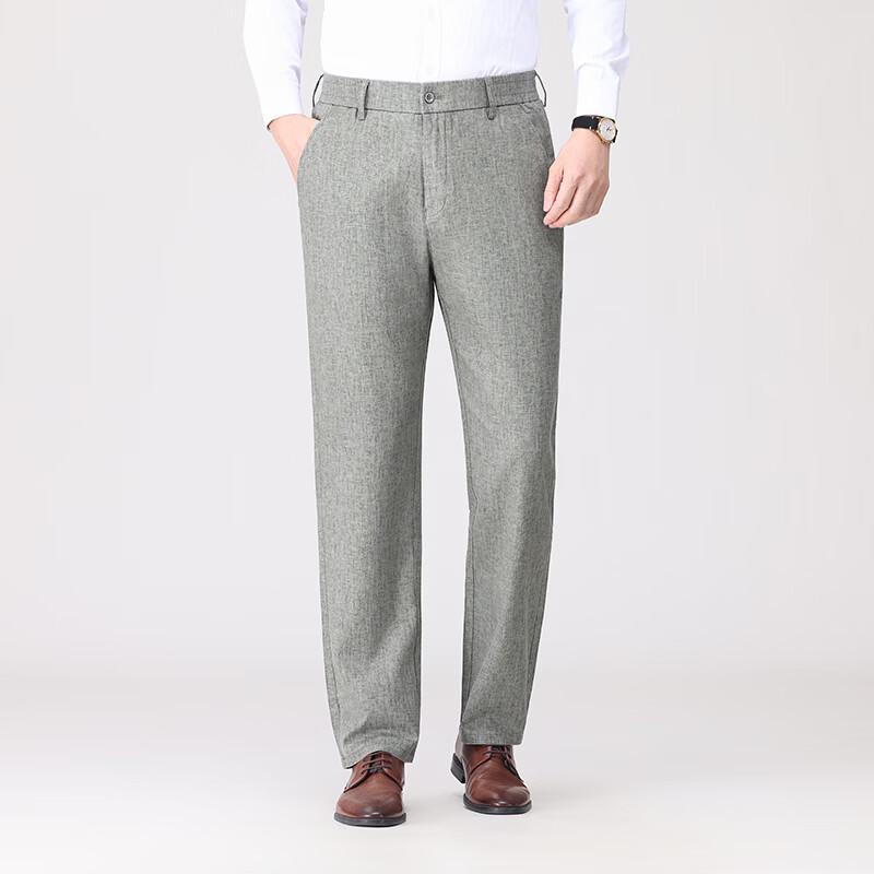 Firstview Men s Linen Blend Casual Straight Leg Pants FX1060 31