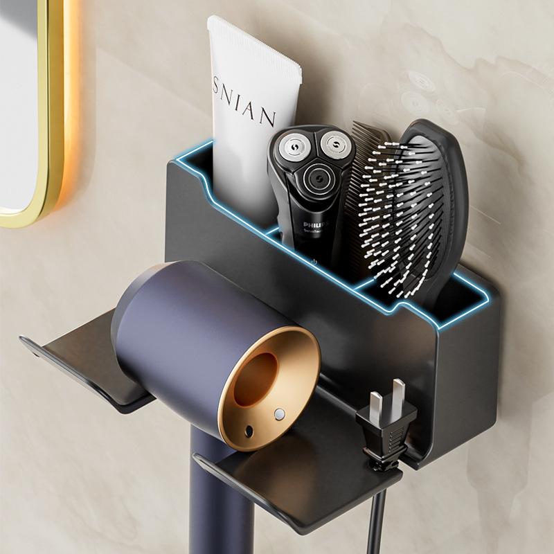 1pcBathroom Shelf Dryer Cradle Wall Shelves Hair Dryer Holder Shower Hairdryer Organizer Box Toilet Blower Holder Shelf Bathroom