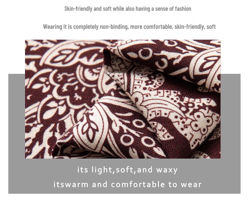 Handmade Retro Paisley Print Double-Sided Wool-Silk Scarf: Luxurious Small Square with High-End Feel