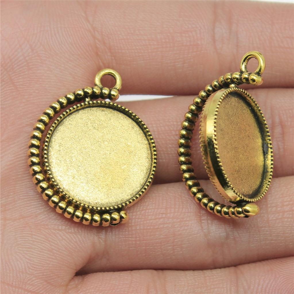 Akcesoria Części Obrotowa Okrągła Baza Pod Cabochon Szklany Taca Ustawień Materiały do Biżuterii Dziecięcej TA019