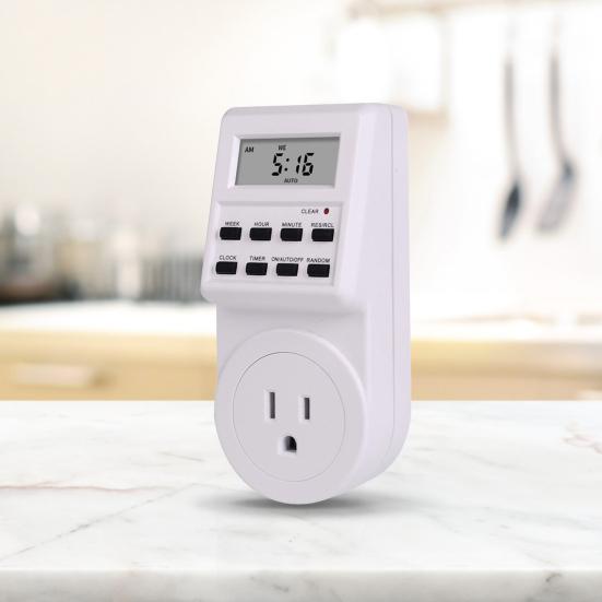 TM516 Weekly Cycle Programmable Timer Switch Wall Plug-in Digital Display Timer Outlet Socket for Home