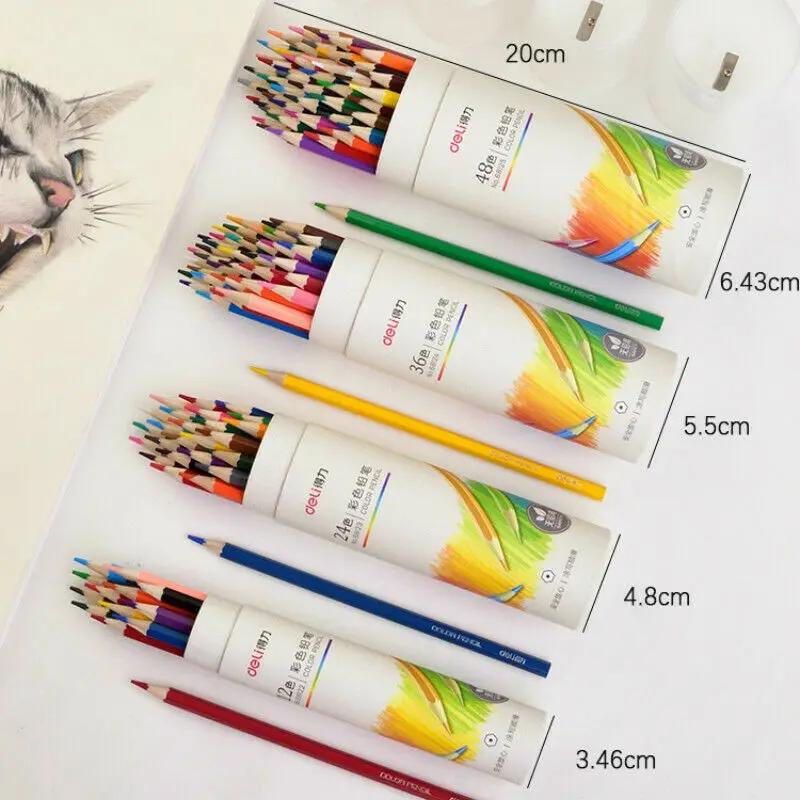 12/24/36/48 Colors Wood Pastel Colored Pencil Set Oil Colour Lead Drawing and Coloring Pencil  for School Kids Drawing Pencils