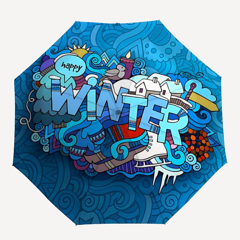 

1pc Winter Sports Folding Umbrella | Elegant Design, Fashionable Accessory, Durable Construction, Sturdy Ribs yy251107147