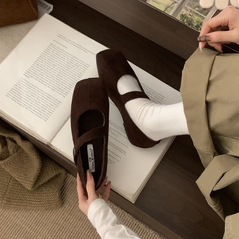 2025 autumn new square head casual Mary Jane shoes retro comfortable versatile women's shoes Japanese leopard print bag head single shoes