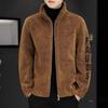 Men's 2025 Autumn/Winter Lambswool Leather Jacket: Stylish, Thick, and Warm
