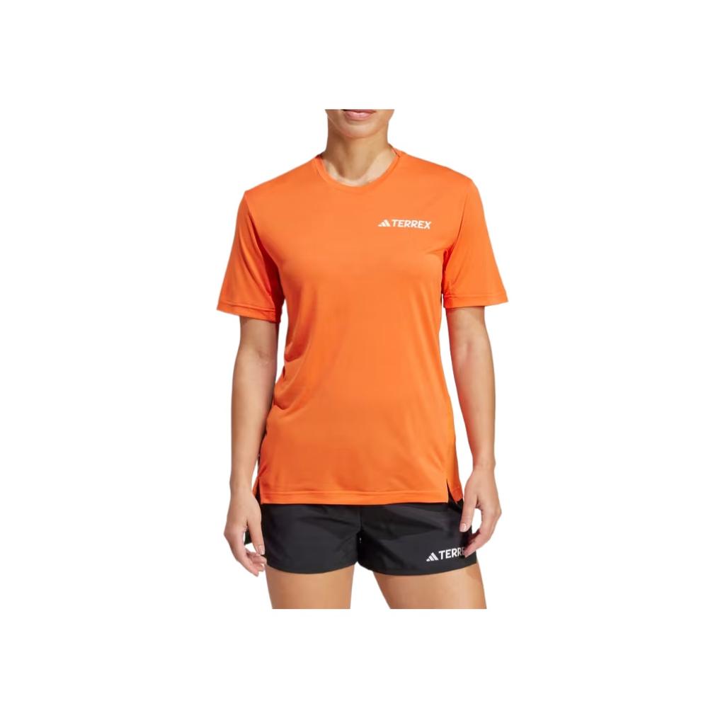 Adidas Climacool Fashion Comfortable Soft Casual Short Sleeve Regular T-Shirt Women Tops Semi-Transparent-Orange JN5322